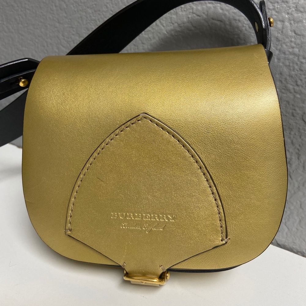 Burberry Metallic Gold Leather Shoulder Bag
